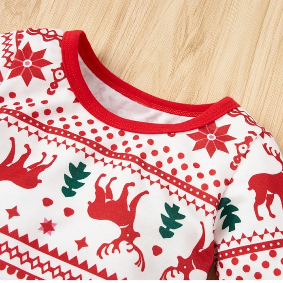 NWT Baby Christmas Elk Print Jumpsuits - Picture 2 of 3